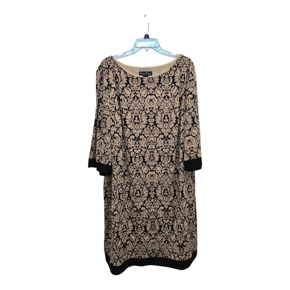 Jessica Howard Black and Cream Long Sleeve Dress